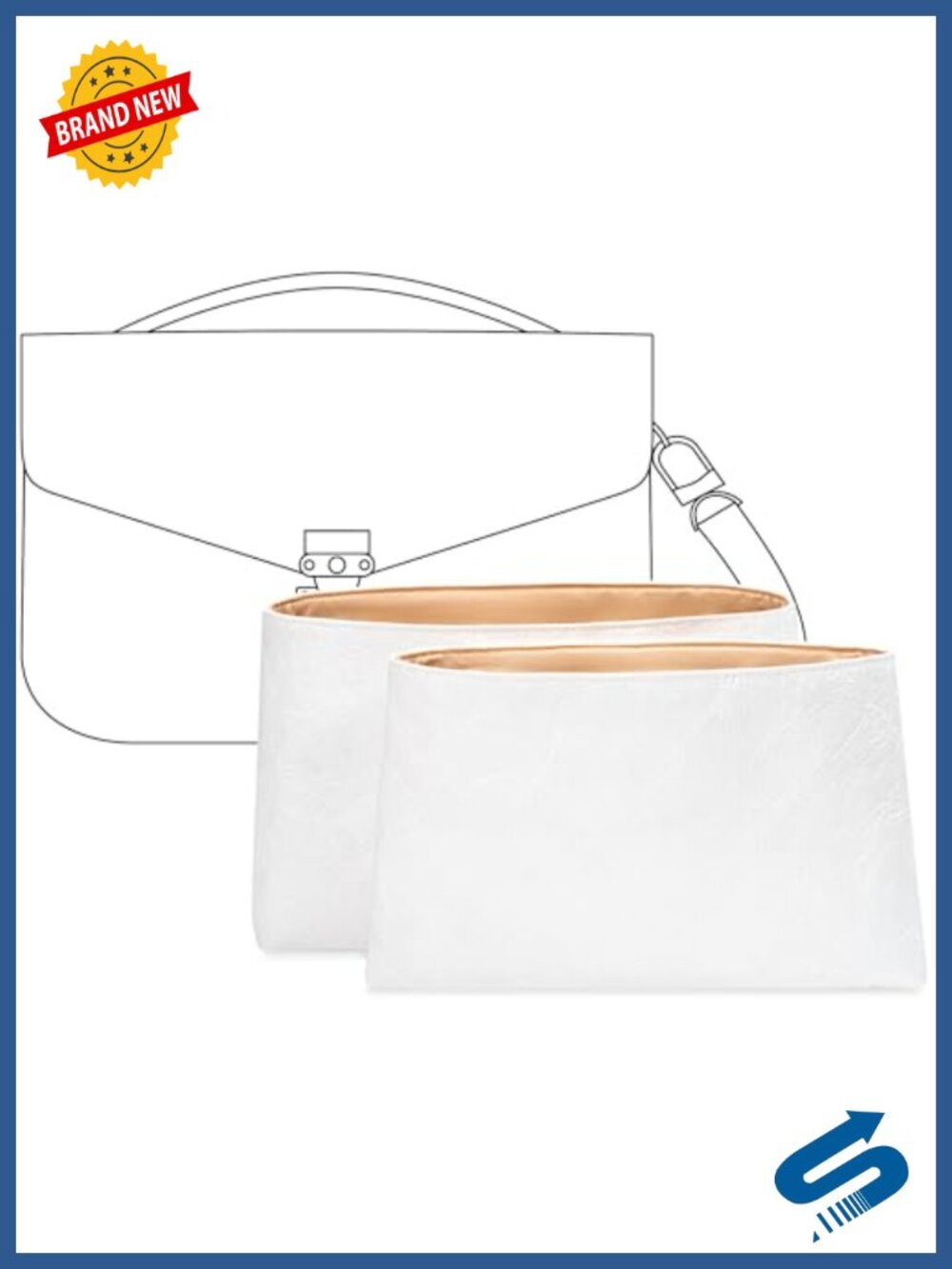 Pochette Metis Handbag Organizer Insert DuPont Tyvek Nylon 6 Pocket Bag Shaper